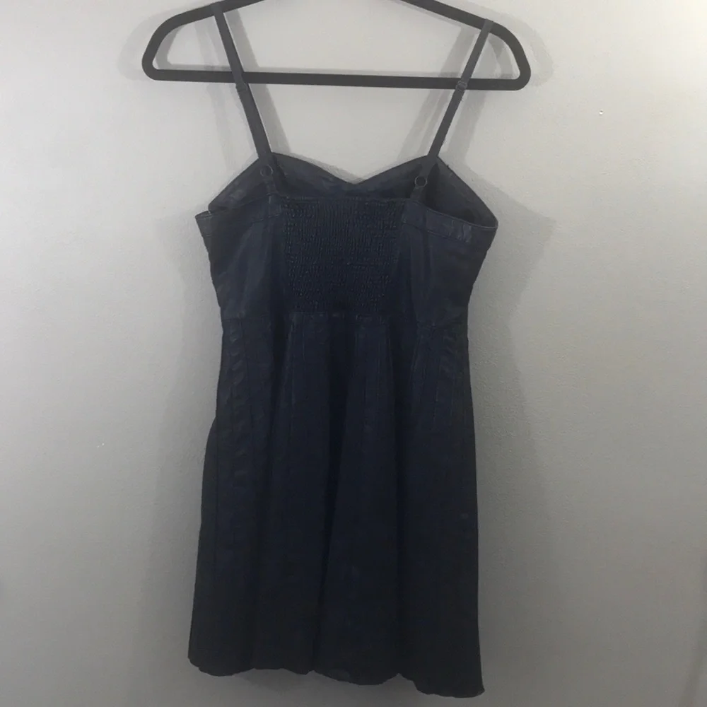 FREE PEOPLE VEGAN LEATHER PLEATED DRESS SMALL